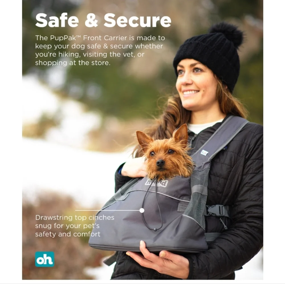 Outward Hound Charcoal PupPak Front Carrier | Sz Lrg. NWOT